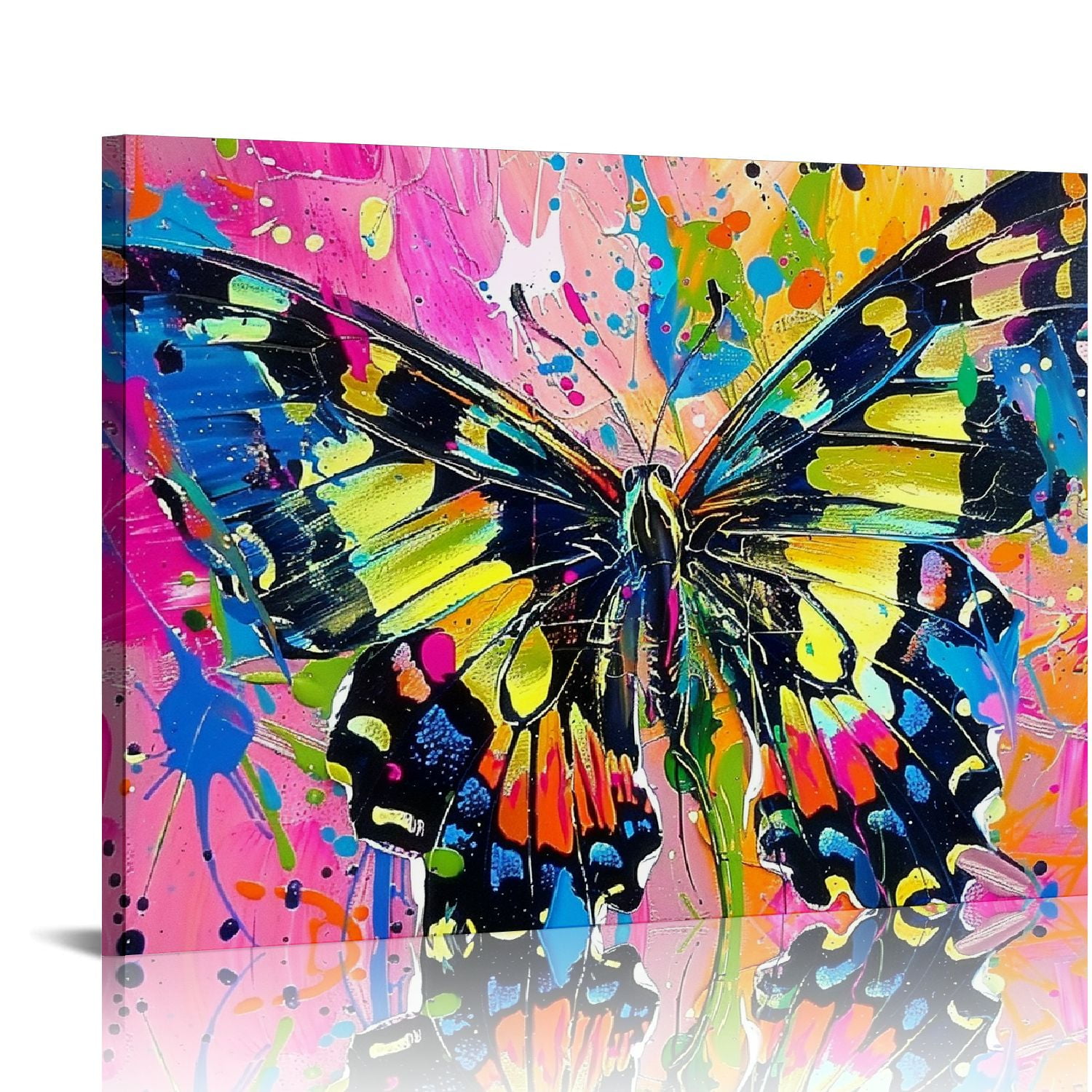 Creowell Butterfly Large Wall Art Abstract Butterfly Pictures Wall Decor  Colorful Graffiti Canvas Painting Modern Artwork Home Decoration for Living  Room Bathroom Bedroom Office - Walmart.com, image size:1500x1500