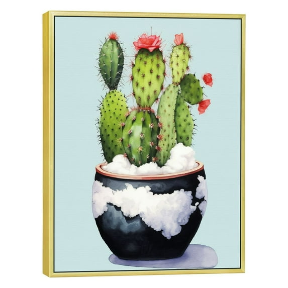 Creowell The Cactus Wall Art Canvas,Rustic Cactus Pictures Wall Art Canvas Prints Painting Ready to Hang for Home Office Living Room Bathroom Bedroom Kitchen Wall Decor 12x16in/16x20in