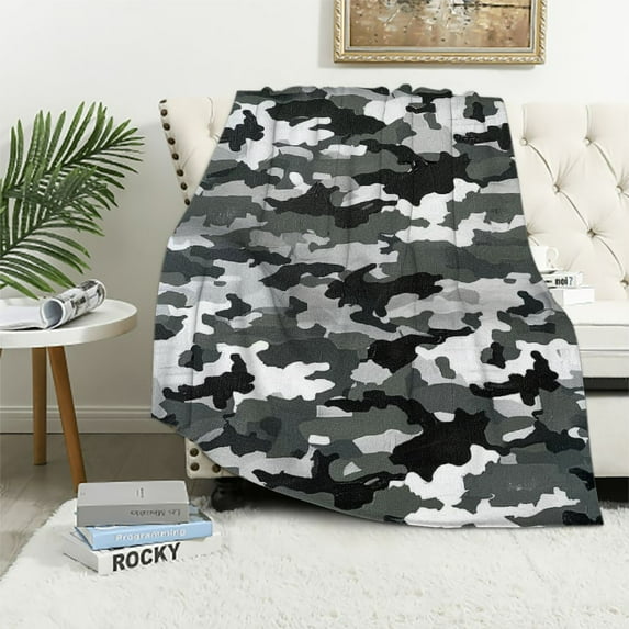 Creowell Camouflage Blanket for Boys,Kids Camo Throw Blanket for Boys and Girls,Cool Cute Soft Throw Blanket Gifts, Comfy Blanket for Boys Kids Teen