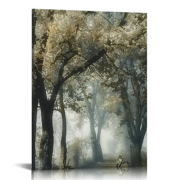 Creowell  Canvas Nature Wall Art Modern Paintings Prints Decor Romantic Secretive Forest Path Glam Artwork Wall Hanging for Bedroom Living Room Office Kitchen 16x20 in/12x16 in