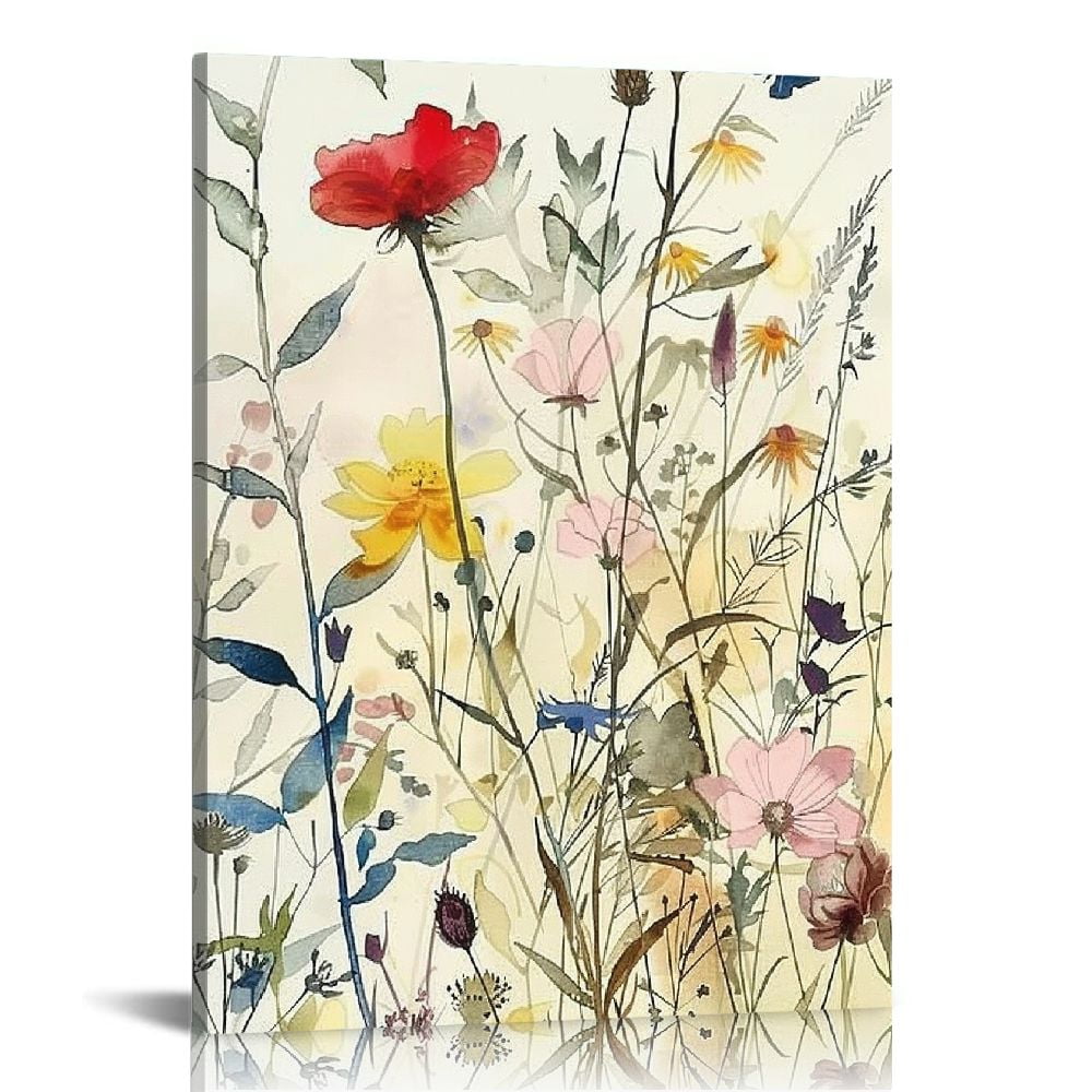 Creowell Canvas Wall Art, Floral Wall Art Farmhouse Decor, Boho Style ...