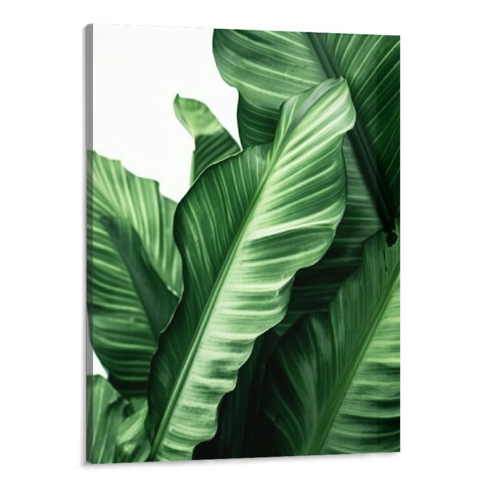 Creowell Canvas Wall Art Green Leaf Simple Life Painting Dathroom Wall ...
