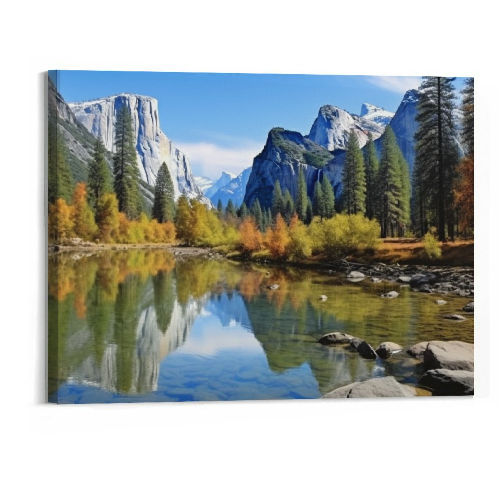 Creowell Canvas Wall Art Lake Mountain Picture for Bedroom Decorations ...