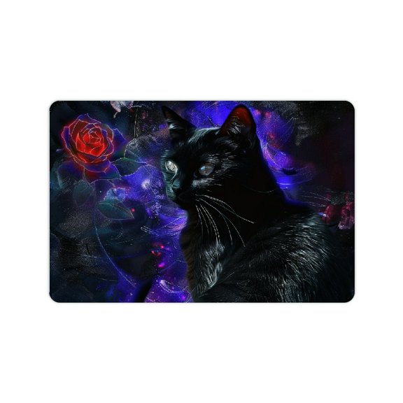 Creowell Cat Rose Dark Fast Absorption Home Diatom Mud Mat Non-Slip 24x16in