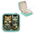 thumbnail image 1 of Creowell Cats Couch Aaron Jasinski Travel Jewelry Box for Women Green, 1 of 5