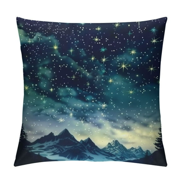 Creowell Celestial Night Sky Print Throw Pillow Covers Decorative Pillow Cover Square Cushion Cases Soft Cushion Cover Throw Sofa Pillow Case for Home Decor Living Room Bed Couch Car