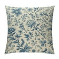 thumbnail image 1 of Creowell  Chinoiserie Bule Flower  Throw Pillow Covers 18 x 18 Inch ,Sateen Breathable Cushion Case on Sofa Couch Soft for Quality Sleep, 1 of 5