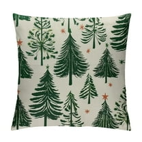 Creowell Christmas Pillow Covers Green Christmas Trees Throw Pillows Case,Holiday Outdoor Decorative Farmhouse Winter Decor Cushion Covers for Home Sofa Bed Couch