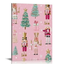 Creowell Christmas Tree Nutcrackers Canvas Print Wall Art 12x16 12x16in