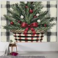 Creowell Christmas Tree Plaid Pattern Tapestry Wall Hanging for Bedroom
