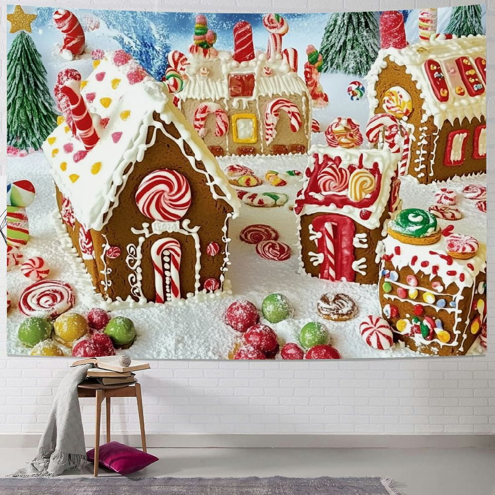 Creowell Christmas Wall Decorations Gingerbread Photography Backdrops