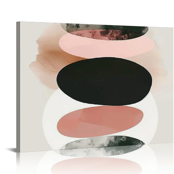 Creowell Circles Art Modern Canvas Prints Wall Decor for Home 16x12in