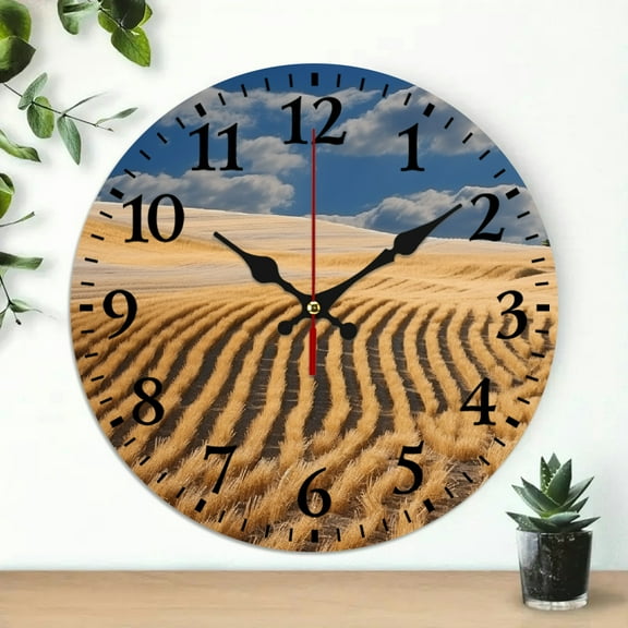 Creowell Clouds Wall Clock 10 Inch Frameless Decorative Timepiece 10x10in