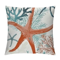 Creowell  Coastal Beach Throw Pillow CoversMulti Size Seahorse Starfish  Decorative Pillows Case Soft Outdoor Cushion Covers for Couch Sofa Bed Home Decor