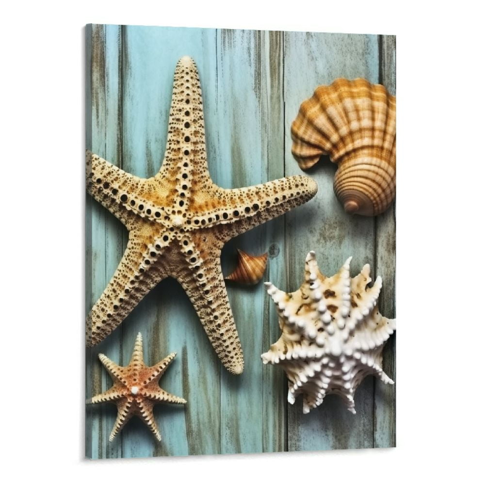 Creowell Coastal Wall Decor Beach Seashell Wall Art for Bathroom Ocean ...
