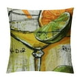 thumbnail image 1 of Creowell Cocktail Throw Pillow Cushion Cover, Ingredients of Margarita Sketch Lime Juice Liqueur Orange and Tequila, Decorative Square Accent Pillow Case 20x20in, 1 of 5