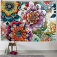 thumbnail image 1 of Creowell Colorful Floral Tapestry Wall hanging, Bright Boho Fabric Blossom Tapestries, Multi Color Tapestry for Bedroom Home Hippie Wall Decor Painting, 1 of 6