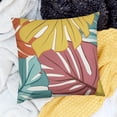 thumbnail image 1 of Creowell Colorful Leaves Pillow Cushion Case Farmhouse Decor 100% Linen 18x18in, 1 of 5