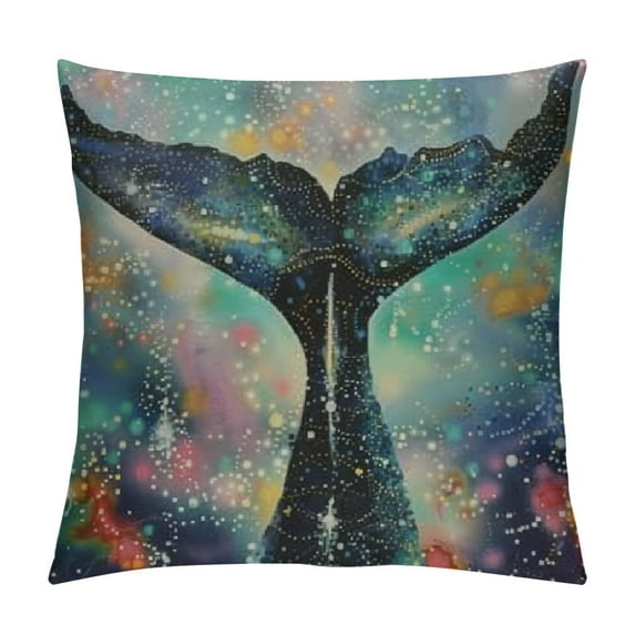 Creowell Colorful Mermaid Tail Pillow Cover,Decorative Couch Pillow Cover for Sofa, Cushion Case Indoor Outdoor Home Decoration White