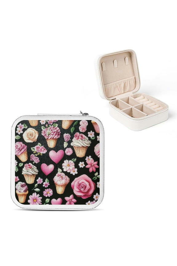 Compact Jewelry Box for Necklaces Rings Earrings Gifts White