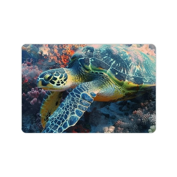 Creowell Coral Reef Underwater Fast Absorption Bath Mat Home Decor 24x16in