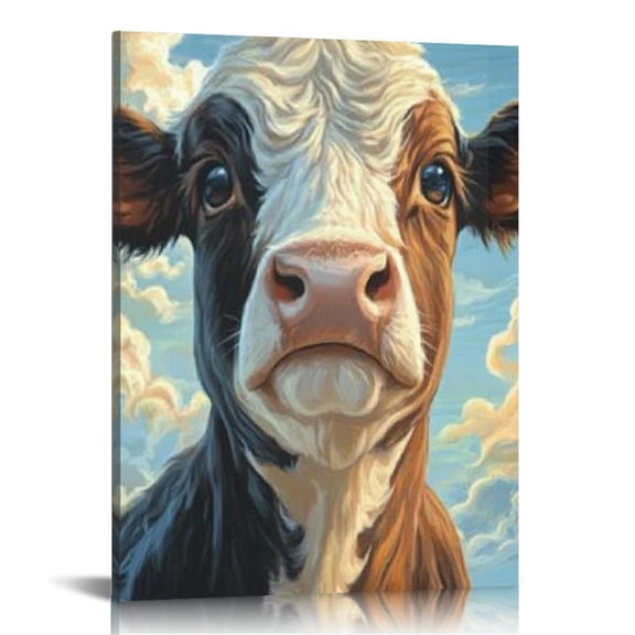 Creowell Cow Clouds Sky Art Modern Canvas Prints Wall Decor 16x20in