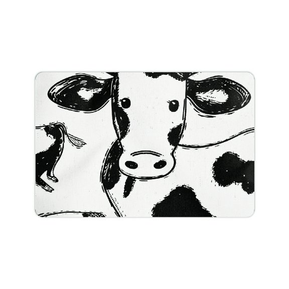 Creowell Cow Print Fast Absorption Home Diatom Mud Mats Non-Slip 24x16in