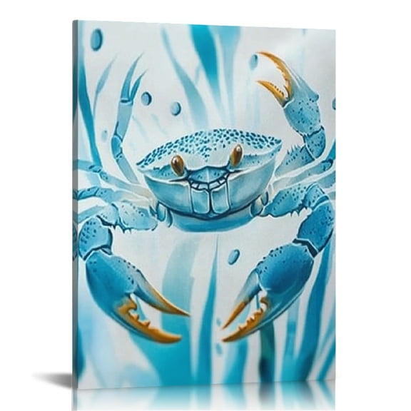 Creowell Crab Art Modern Canvas Prints, Ready to Hang, Wall Decor for Home Living Room Bedroom Office, Perfect Gift Ideas for Various Occasions 12x16in