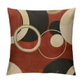 thumbnail image 1 of Creowell Cranberry red tan Black Geometric Circle Decorative Throw Pillow Case,Home Decoration Pillowcase Zippered Pillow Covers Cushion Cover for Book Lover Worm Sofa Couch,Multi-Size White, 1 of 5