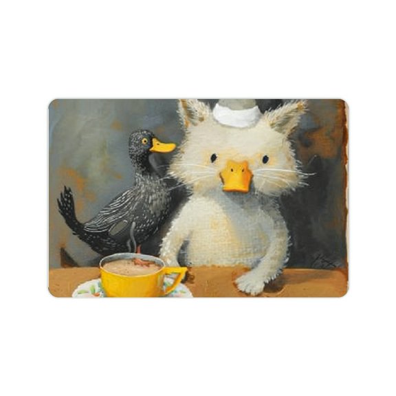 Creowell Cute Cat Diatom Mud Mats Non-Slip Quick Drying Home Decor 24x16in