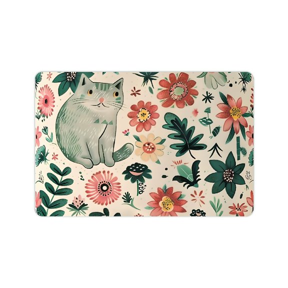 Creowell Cute Cat Diatom Mud Mats Non-Slip Quick Drying Home Decor 24x16in