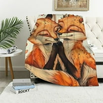 Creowell Cute Fox Blanket Gifts for Kids Just a GILR Who Loves Foxes Cartoon Flannel Throw Blankets Soft Comfy Lightweight for Home Decor Couch Bed Sofa  40x50in
