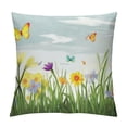 thumbnail image 1 of Creowell  Daffodils Pillow Sham, Daffodil Field with Butterflies Meadow and Grass Springtime Park Easter Print, Decorative Standard Printed Pillowcase, Green Yellow, 1 of 5