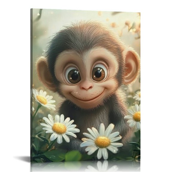 Creowell Daisies Smile Canvas Wall Art Decor for Home Office 12x16in