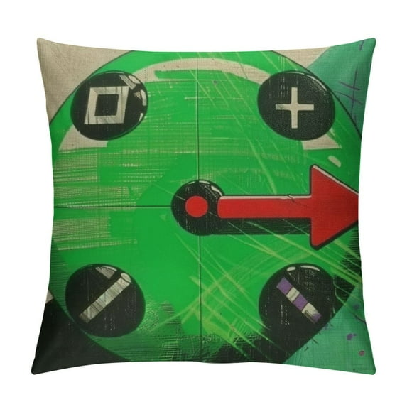 Creowell Decorative Throw Pillow Cover for Couch Sofa Black Round Home Decor Pillow case White