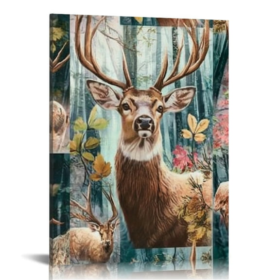 Creowell Deer Wall Art Canvas Print Home Decor for Living Room Office 16x20in
