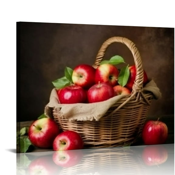 Creowell  Dining Room Canvas Wall Art Fruit Oil Wall Decor Picture Poster Modern Artwork for Living Room Bedroom Office Home Decor Kitchen Gicee Print Framed Ready to Hang (20x16 in/16x12 in)