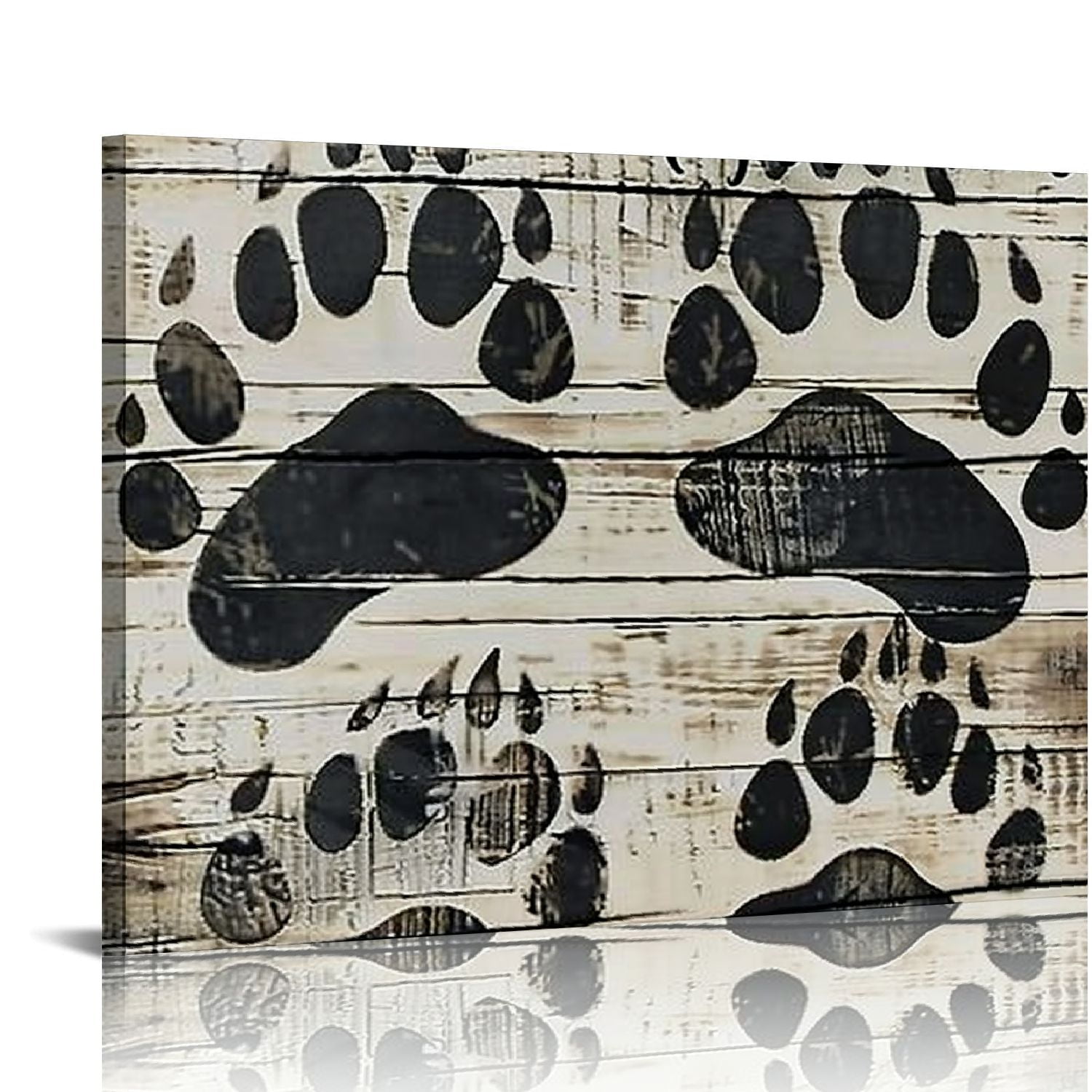 Creowell Dog Lover Sign Wall Decor,Take A Moment to Paws Sign Pet Paw Print Artwork Footprints