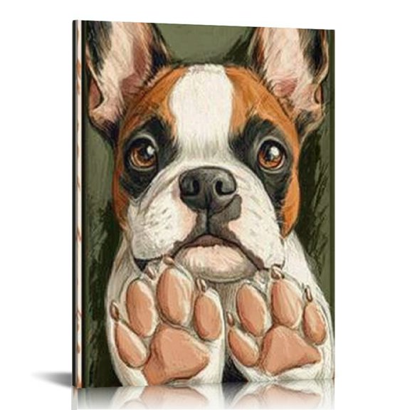 Creowell Dog Paw Art Modern Canvas Prints Wall Decor for Home 12x16in