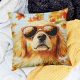 thumbnail image 1 of Creowell Dog With Sunglasses Throw Pillow Cover For Home Sofa Couch 24x24in, 1 of 5