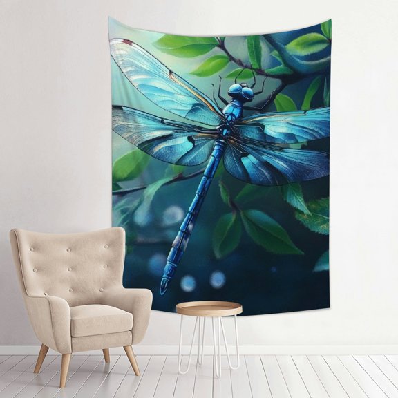 Creowell Dragonfly Water Droplets Tapestry Wall Decoration 100% Polyester 30x40in