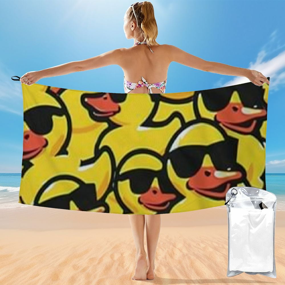 Creowell Duck Beach Towels for Women Men Girls, Beach Towels for Travel