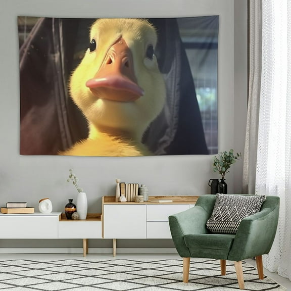 Creowell  Duck Meme Tapestry for College Dorm Funny Tapestries Poster for Bedroom Wall Art Decor Banners 60x40 Inch 60x40in