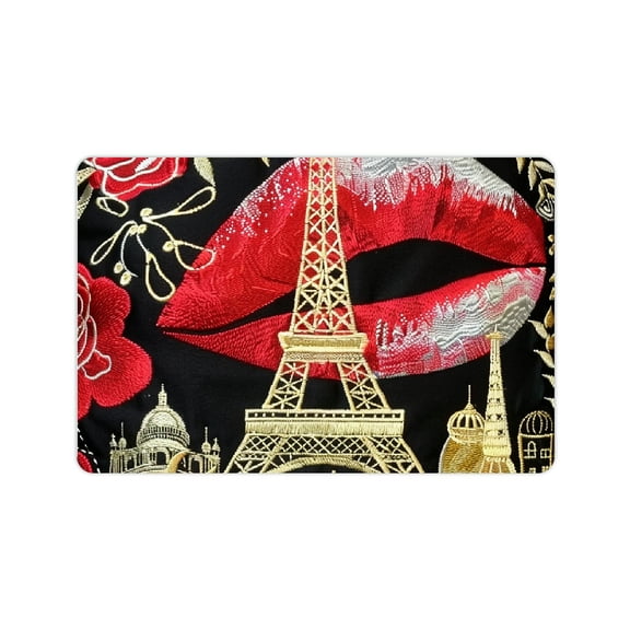 Creowell Eiffel Tower Art Nouveau Fashion Bath Mat Quick Drying 24x16in