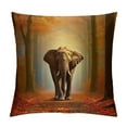 thumbnail image 1 of Creowell Elephant Woods Fall Leaves Pillow Covers Soft and Durable Autumn Style for Indoor Outdoor Sofa Car Couch Bedroom 1 Piece 22x22in, 1 of 5