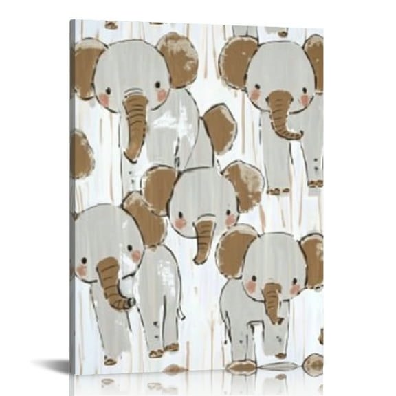 Creowell Elephants Canvas Prints Wall Art Home Decor 12x16 16x20 12x16in