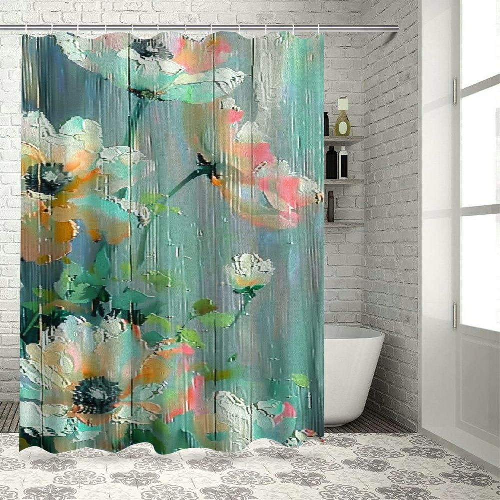 Creowell Extra Long Shower Curtain Length Rustic Farmhouse Shower