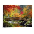 thumbnail image 1 of Creowell Fall Canvas Wall Art Autumn Fall Scenery Canvas Wall Art for Living Room Bridge in Forest Colorful Nature Wilderness Photography Picture Artwork for Office,Bedroom Decor (20x16 Inch), 1 of 3