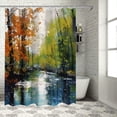 thumbnail image 1 of Creowell Fall Colors Printed Shower Curtain Set with Hooks, 100% Polyester Fabric, Bathroom Decoration, Various Sizes 69x72, 1 of 7