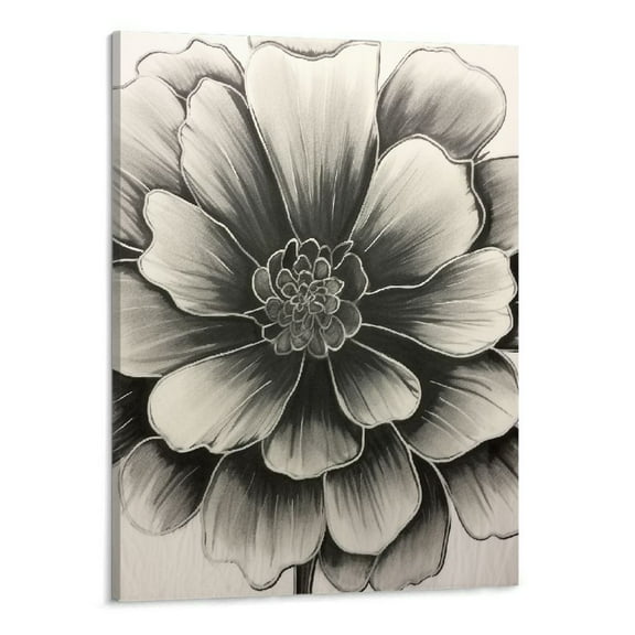 Creowell Fall Decor Abstract Flower Oil Painting Silver Foil for Bedroom Living Room Home Decor Canvas Wall Art Picture 16x20in